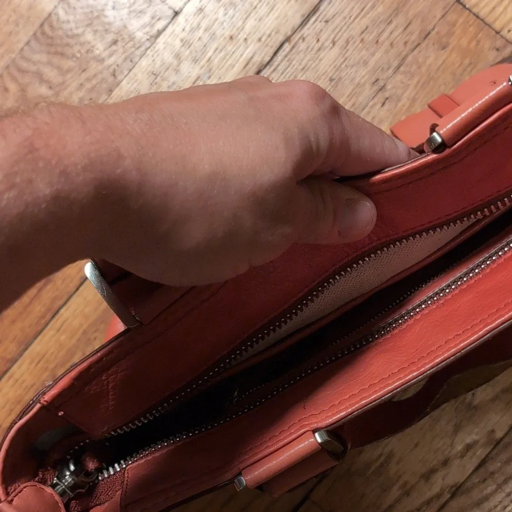 Michael Kors Saddle Bag Coral Leather Medium Women's Vintage Handbag